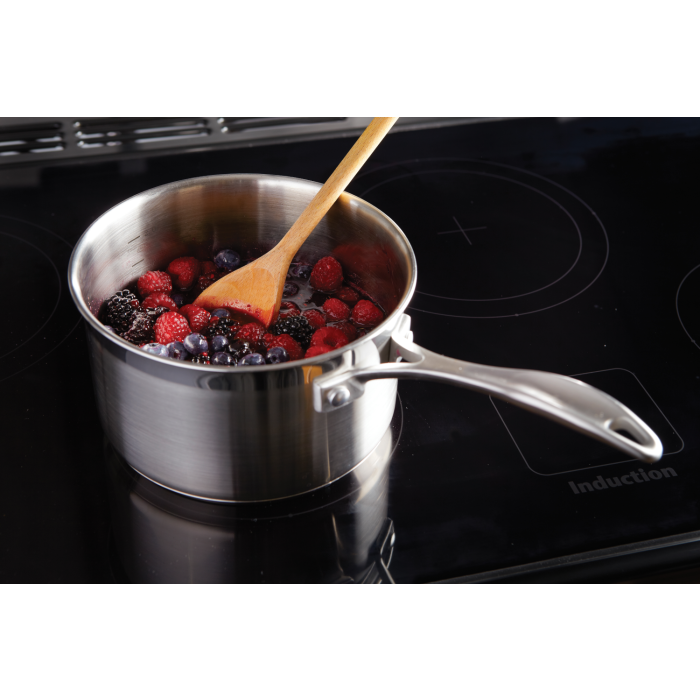 Rangemaster Classic Electric Range Cooker with Induction Hob -Pale Cream / Chrome