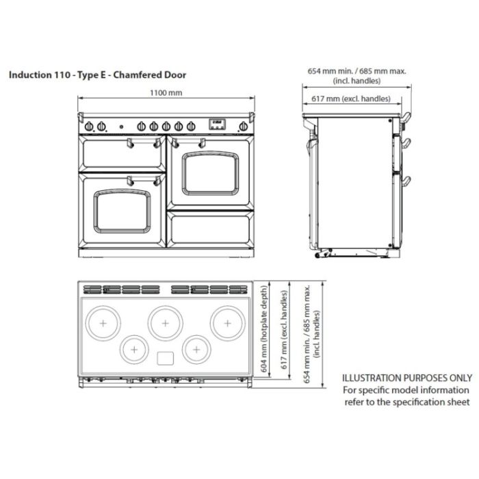 Rangemaster Classic Deluxe 110cm Induction Range Cooker - Slate + Chrome