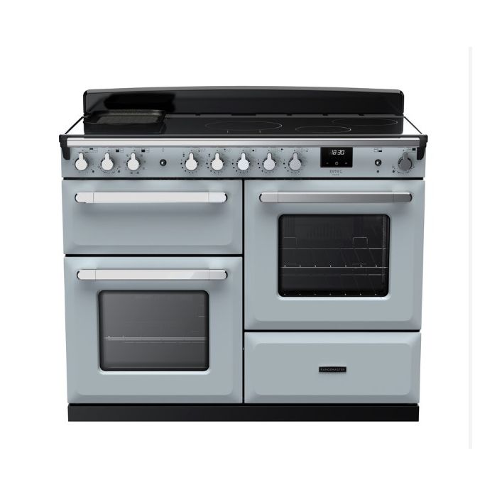 Rangemaster Estel Induction Range Cooker - Misty Blue & Chrome 