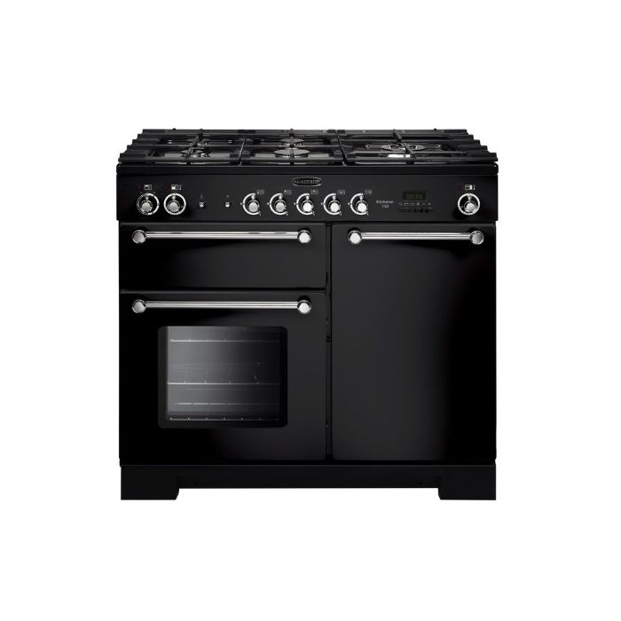 Rangemaster Kitchener 100cm Dual Fuel Black/Chrome