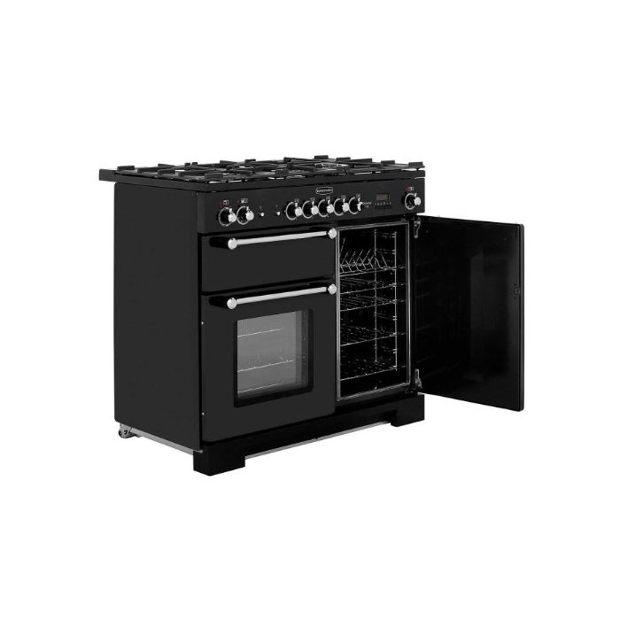 Rangemaster Kitchener 100cm Dual Fuel Black/Chrome