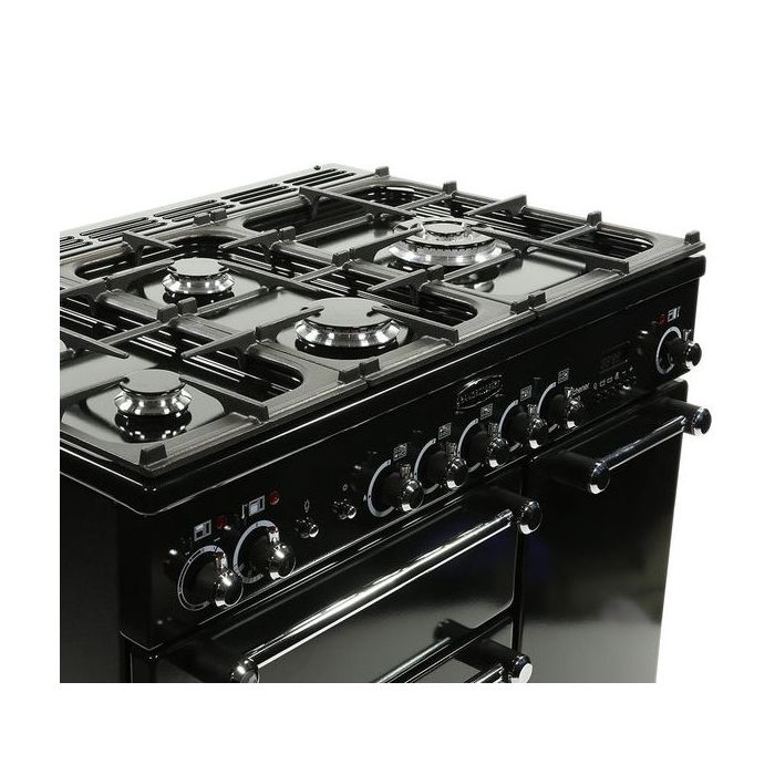Rangemaster Kitchener 100cm Dual Fuel Black/Chrome