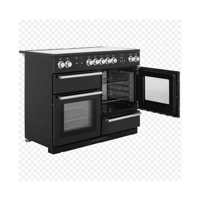 Rangemaster Nexus 110cm Wide Induction Range Cooker - Black / Chrome 