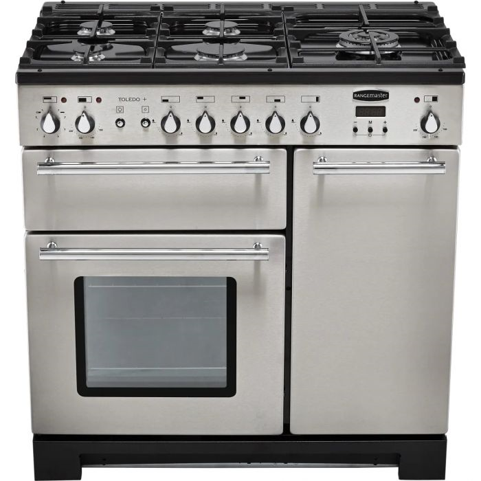 Rangemaster TOLP90DFFSS/C Rangemaster Toledo + Tolp90dffss/C 90Cm Dual Fuel Range Cooker - Stainless