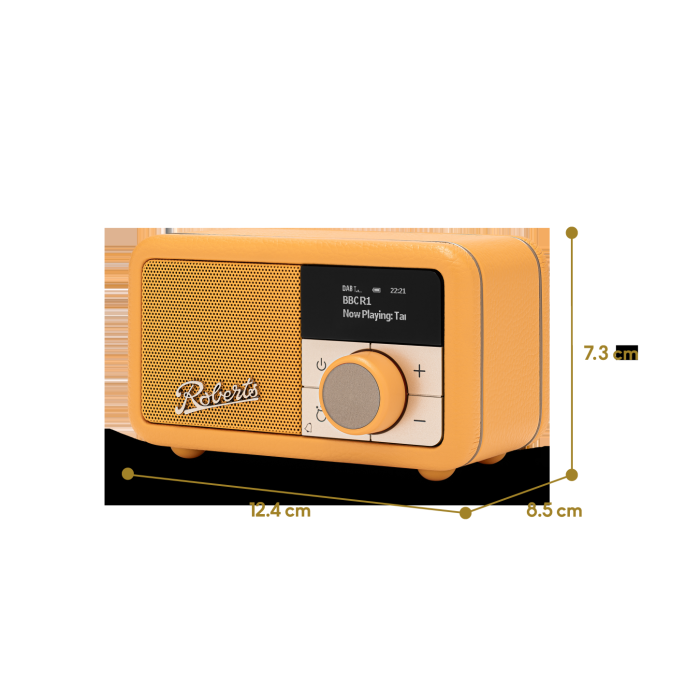 Roberts Radio REV-PETITE2SY DAB+/DAB/FM RDS Radio - Sunburst Yellow