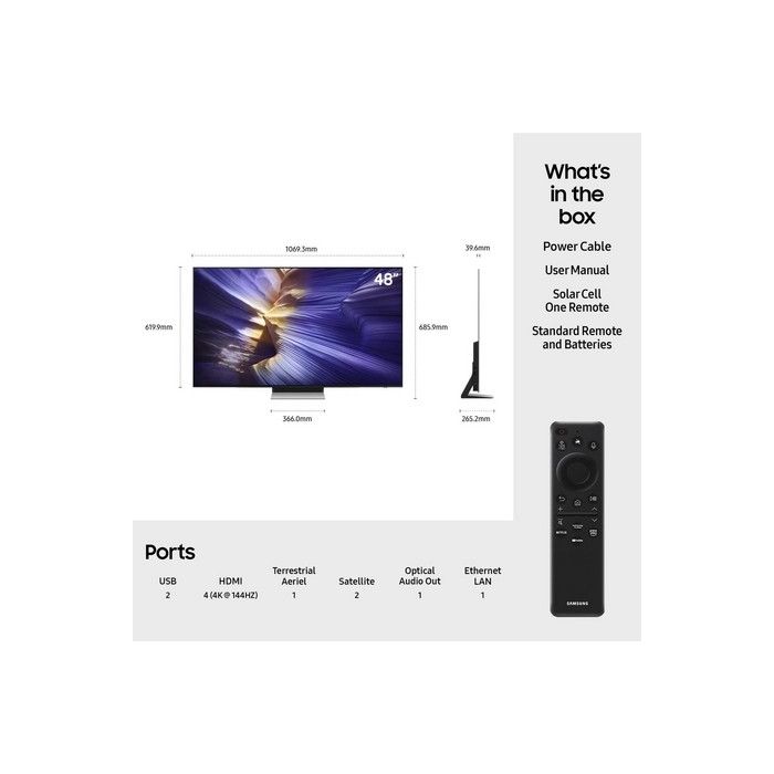 Samsung QE48S90FAEXXU 48inch 4K OLED Smart AI TV TV