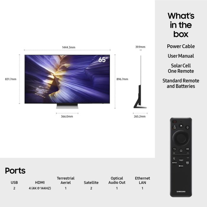 Samsung QE65S90FATXXU 65inch 4K OLED Smart AI TV