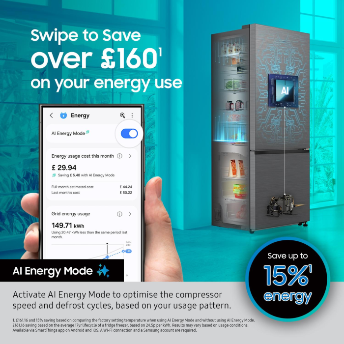 Samsung RB34C632EBN/EU - 59.5cm Frost Free Fridge Freezer