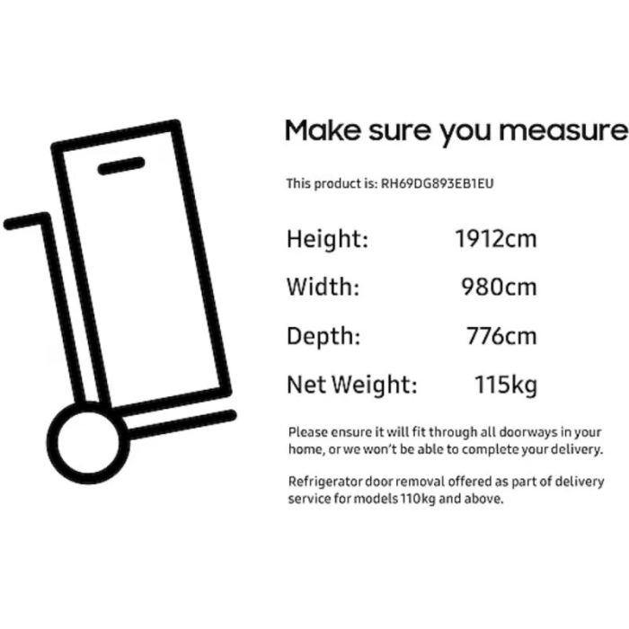 Samsung RH69DG893EB1EU American Style Fridge Freezer With Beverage Centre - Black