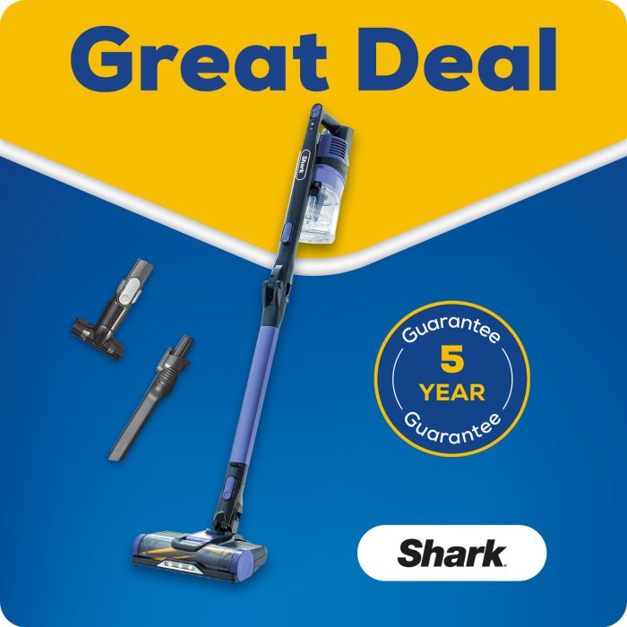 Shark IZ202UK Cordless Stick Vacuum Cleaner - 40 Minutes Run Time - Blue.