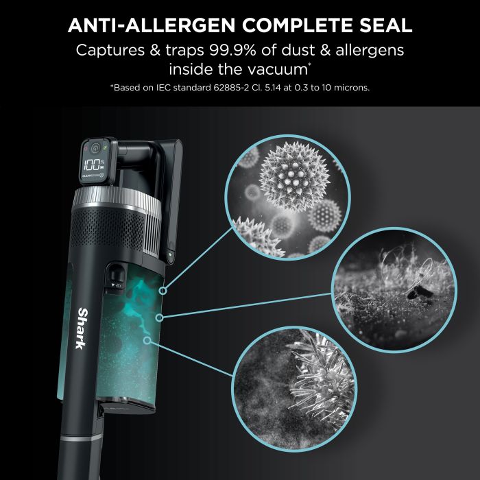 Shark IZ420UKT Stratos Cordless Stick Vacuum Cleaner - 120 Minutes Run Time - Silver