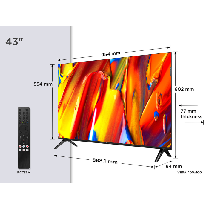 TCL 43V5C-UK 43inch FHD TV Google Smart TV