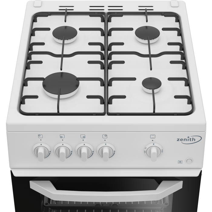 Zenith ZE501W 50cm Gas Single Oven with Gas Hob - White