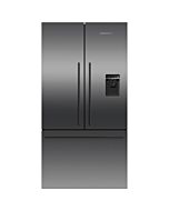 Fisher + Paykel RF540ADUB7 Fridge Freezer French Door 900mm Designer Handle, Black Steel - Ice & Wat