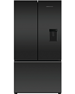 Fisher + Paykel RF540AZUB6 Fridge Freezer French Door 900mm, Recessed Handle, Matt Black Glass - Ice