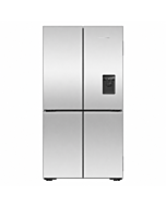 Fisher + Paykel RF605QNUVX1 Fridge Freezer Quad Door 905mm, Recessed Handle, Stainless Steel