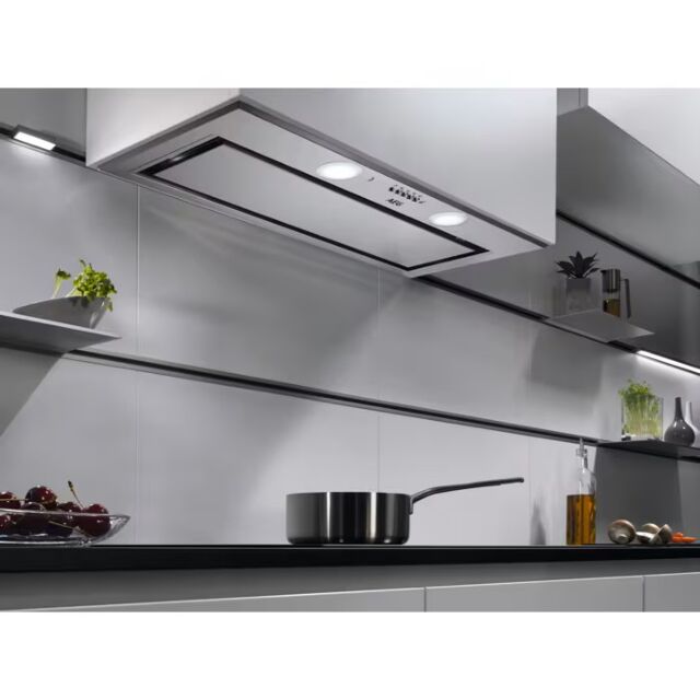 Aeg DGE5861HM 80cm Integrated Extractor LED Lighting, 3 Speeds, Stainless Steel, H2H