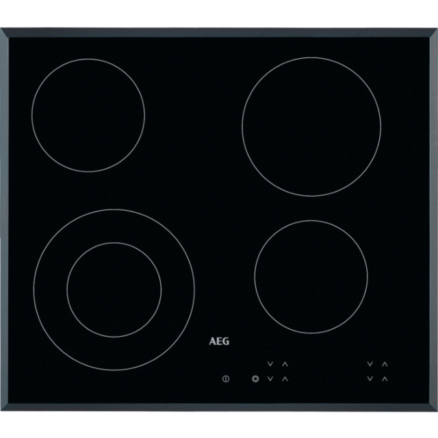 Aeg HK624010FB 60cm Ceramic Hob
60cm Ceramic Hob, 4 Cooking Zones including 1 Dual Zone Hilight, Touch Controls.