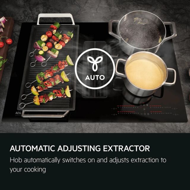 Aeg TH84CB03FB 81cm Induction hob with Bridging zone and Extractor