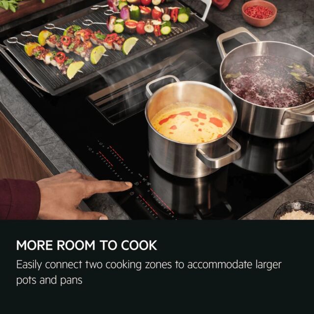 Aeg TH84CB03FB 81cm Induction hob with Bridging zone and Extractor