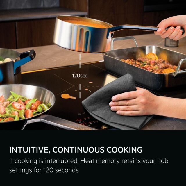 Aeg TK85IM00FB 80cm Maxisense Induction Hob, 5 cooking sections, Windmill design, Left and Right Bri