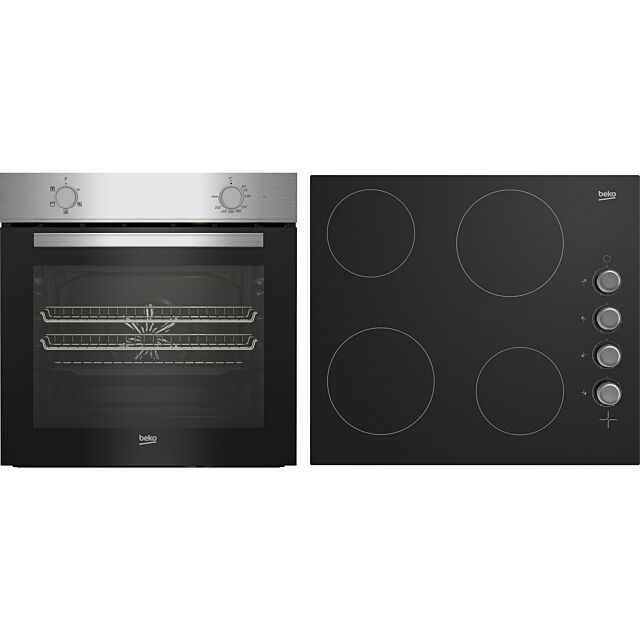 Beko Ireland BBSF210SX 60cm built-in Oven and Electric frameless Ceramic hob Oven 