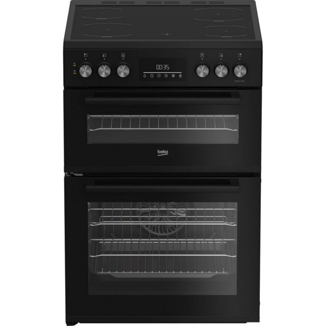 Beko Ireland EDC6731K 60cm Double Oven Electric Cooker with Vitroceramic Hob - Black