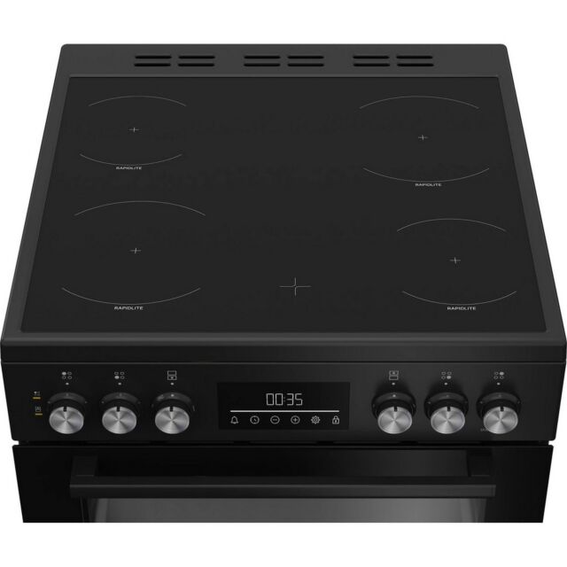 Beko Ireland EDC6731K 60cm Double Oven Electric Cooker with Vitroceramic Hob - Black