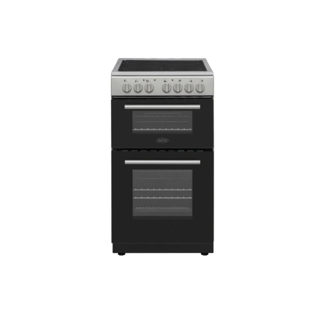 Belling 50cm Cooker With Ceramic Hob - Black & SIlver