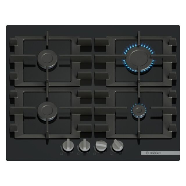 Bosch PNP6B6K40 60cm, 4 burners, Front control, 4 Dishwasher suitable cast iron pan supports