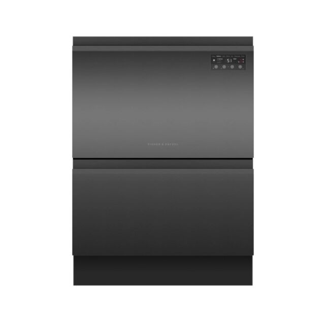 Fisher + Paykel DD60D2HNB9 Dishwasher Dishdrawer™ Double, 12 Place Settings, Black Steel, Recessed H