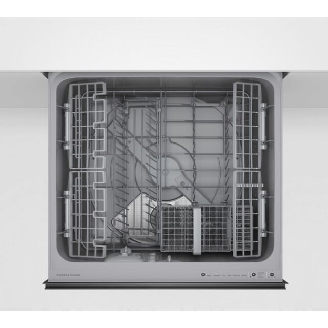 Fisher + Paykel DD60ST4HZB9 Dishwasher DishDrawer™ Single Tall Tub, 6 Place Settings, Black Glass, R