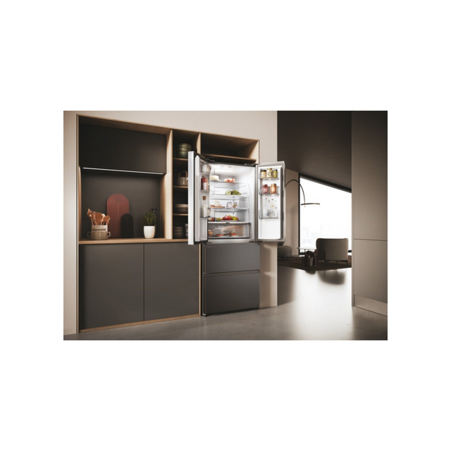Haier HFR3718ENMD 70cm 60/40 Total No Frost Fridge Freezer - Dark Inox