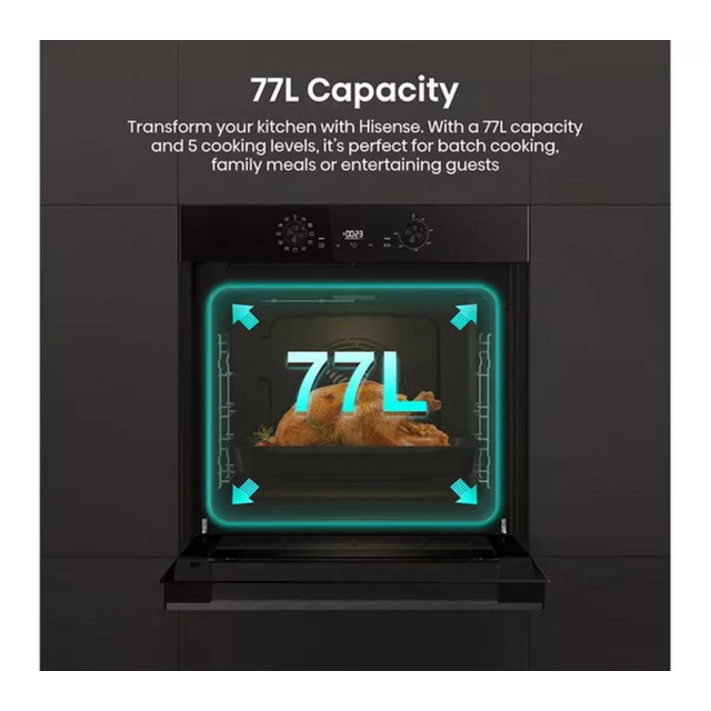 Hisense BI622ABPGUK Built-In Electric Steam Oven Jet Black