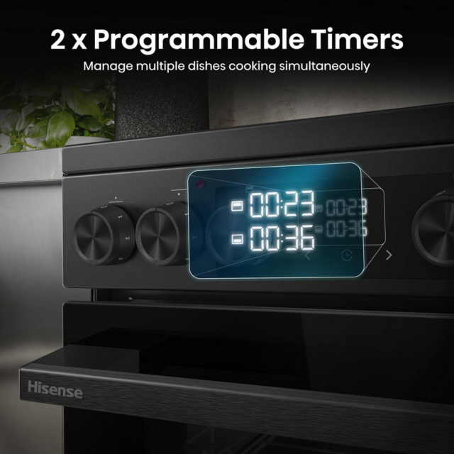 Hisense HDCEC5C10B Double Oven Electric Cooker 50cm Black