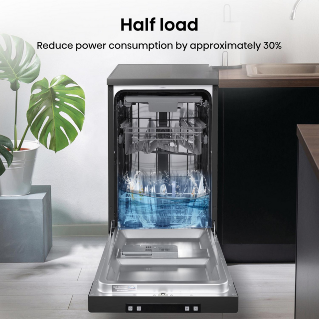 Hisense HS523E15BUK Slimline Dishwasher - Black - 10 Place Settings