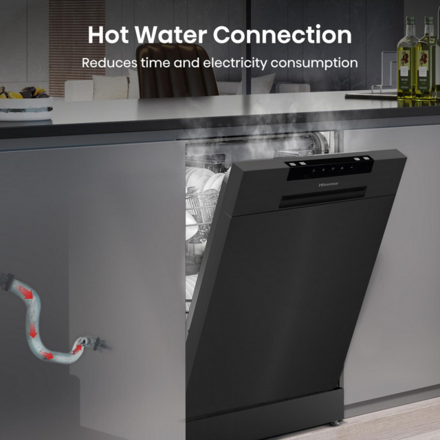 Hisense HS523E15BUK Slimline Dishwasher - Black - 10 Place Settings