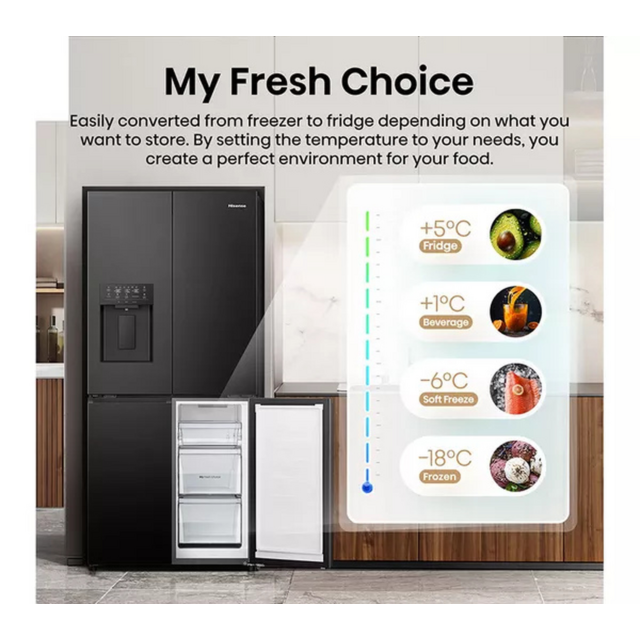Hisense RQ5P470SYFD Total No Frost Fridge Freezer Black