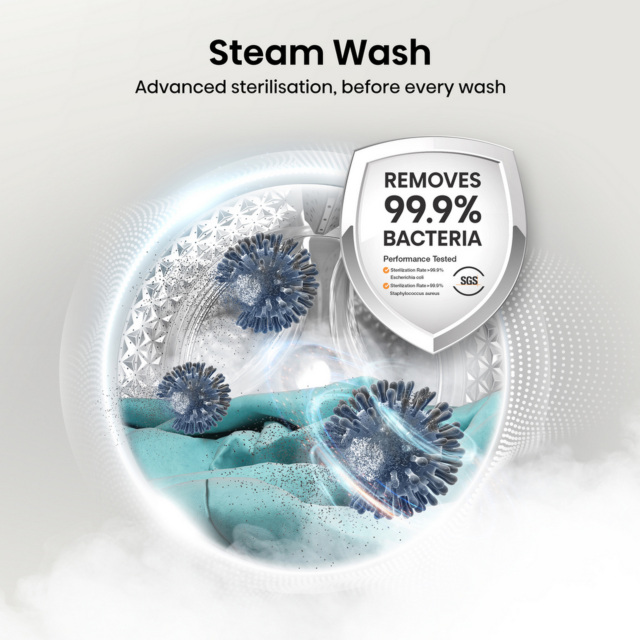 Hisense WF3S1243BW3 12kg 1400 Spin Steam Washer