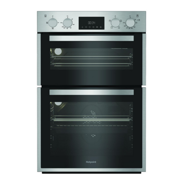 Hotpoint DIH10DIX 59.4cm Built In Electric Double Oven - Silver