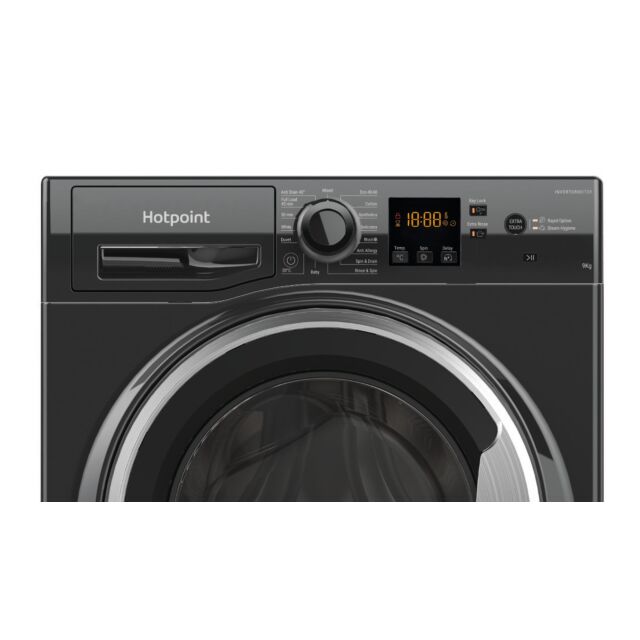 Hotpoint NSWF946BSUK 9Kg 1400 Spin Washing Machine - Black