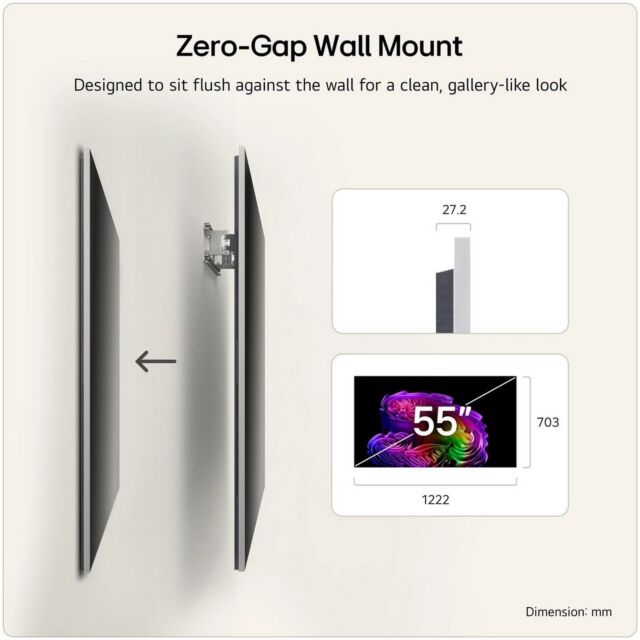 Lg OLED55G64LW.AEK 55inch 4K OLED evo AI Wall mount version Smart TV