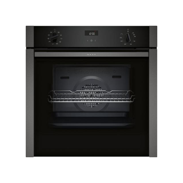 Neff B3ACE4HG0B 59.4cm Built In Electric Single Oven - Black with Graphite Trim