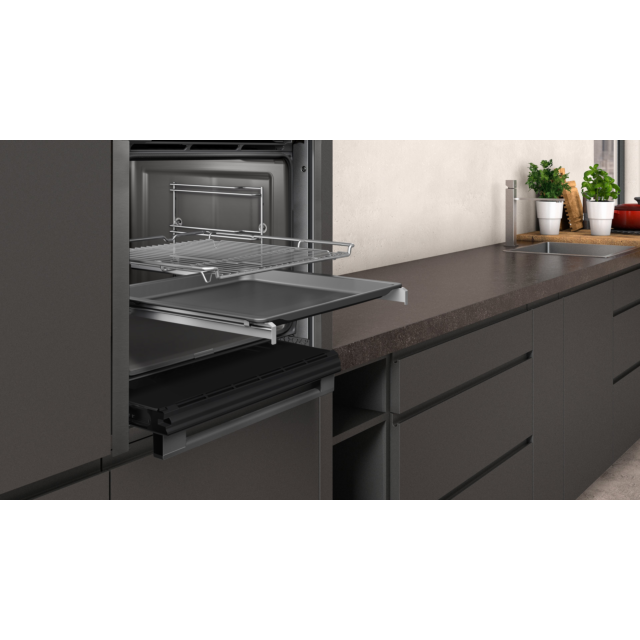 Neff B3ACE4HG0B 59.4cm Built In Electric Single Oven - Black with Graphite Trim