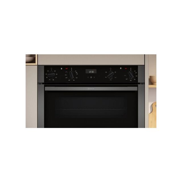 Neff U1ACE2AG3B 59.4cm Built In Electric Double Oven - Graphite Grey