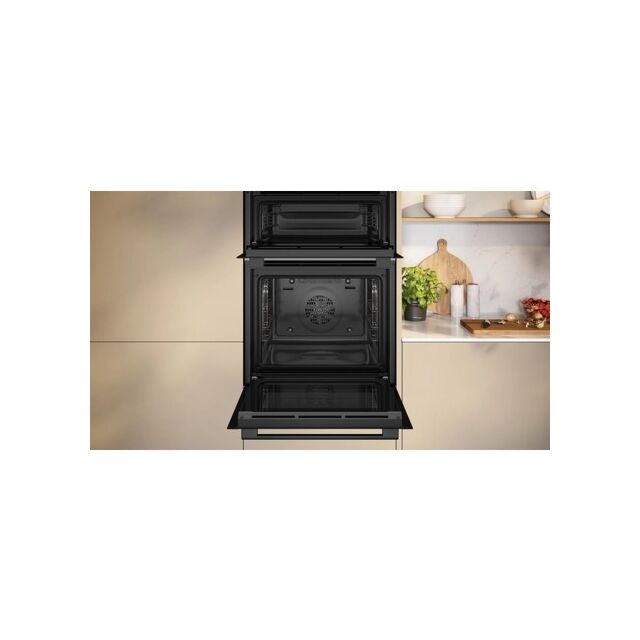 Neff U1ACE2AG3B 59.4cm Built In Electric Double Oven - Graphite Grey