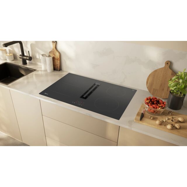 Neff V58NBS1L0 80cm Venting Hob, Touch Control, 4 x zones, 1 Combi zone + Ventilation, Auto-On fan
