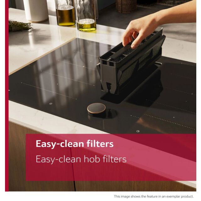 Neff V58NBS1L0 80cm Venting Hob, Touch Control, 4 x zones, 1 Combi zone + Ventilation, Auto-On fan