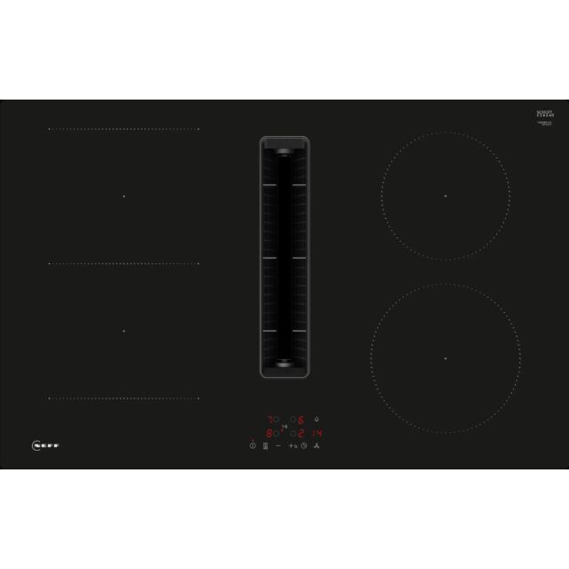 Neff V58NBS1L0 80cm Venting Hob, Touch Control, 4 x zones, 1 Combi zone + Ventilation, Auto-On fan
