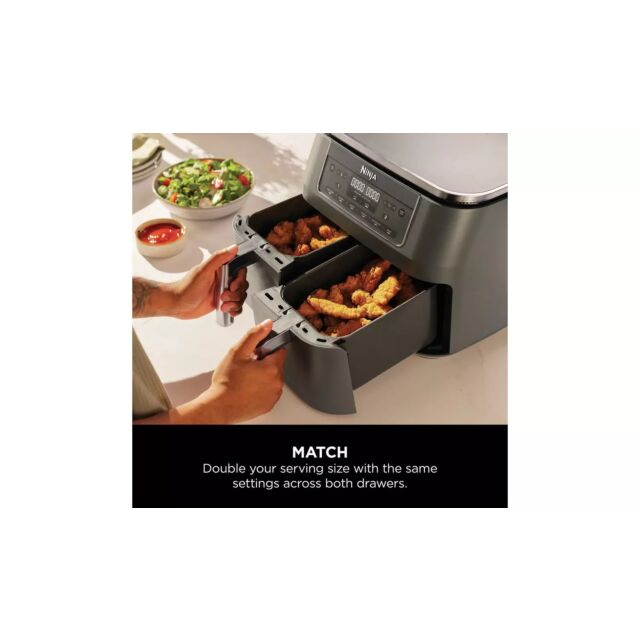 Ninja DZ300UK 7.6 litre 6-in-1 Dual Zone Air Fryer - Gun Metal Grey